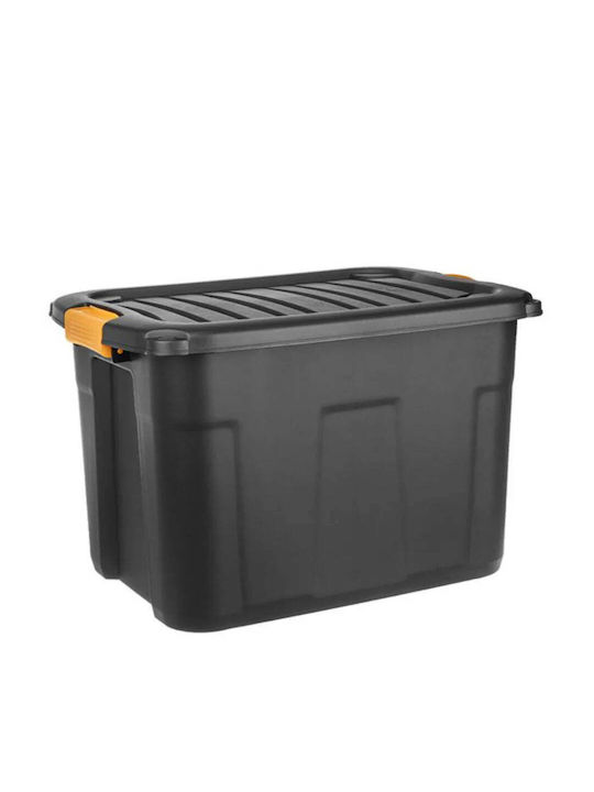 Plastic Storage Box with Lid Black 39x29.5x28.3cm 1pcs