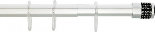 Grekon Braț Telescopic pentru Perdea de Duș 1215 Φ23 75-125cm Crom-Negru Strass