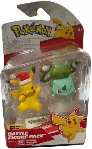 Pokémon Battle Figure Collectible 2 pack - Features 2 inch Bulbasaur and Pikachu Characters