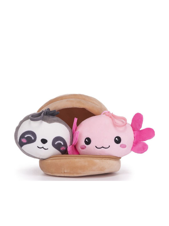 Kawaii Kuties 2 Μπρελόκ Bραδύποδας Axolotl Μέσα Θήκη Dumpling Λούτρινο 14cm