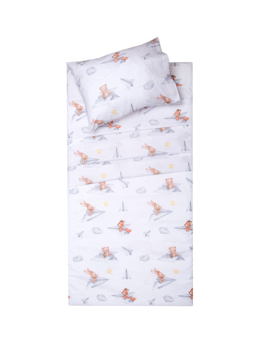 Viopros Set Baby Sheets Crib Cotton Huck White 120x160cm 3 Pieces