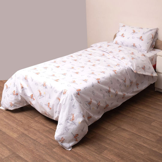 Viopros Set Baby Sheets Crib Cotton Huck White 120x160cm 3 Pieces