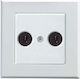 Trend White Double Speaker Socket