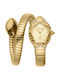 Just Cavalli Signature Snake Crystals Women's Watch with Gold Metal Bracelet