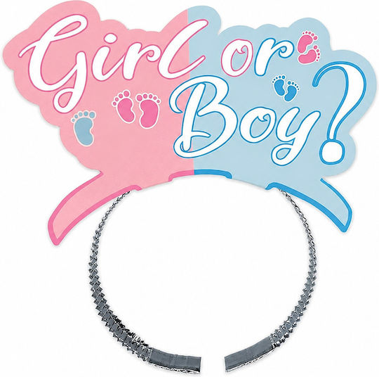 Paper Headband Baby Boy Girl Gender Reveal 4 Pieces