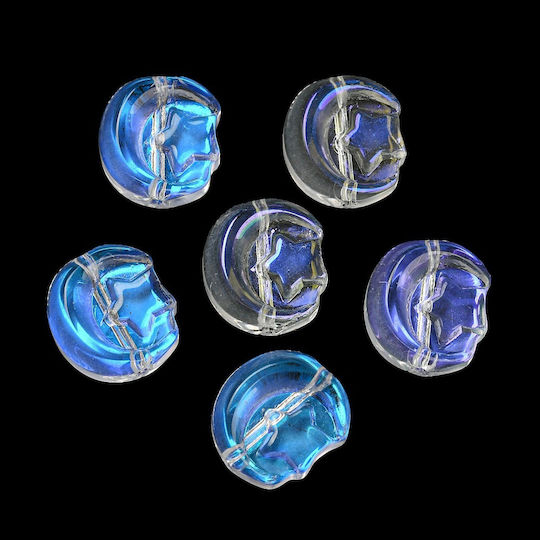 Ръчно Изработени Мъниста Lampwork Луна Звезда 14~12~5мм 10бр