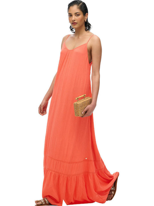 Superdry Лятна Maxi Рокля Hot Coral