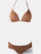Set Bikini 3 Pieces with Removable Padding Brown Multicolored