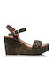 Damenplattformen Khaki