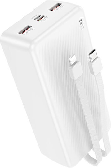Borofone BJ57B Power Bank 30000mAh 22.5W With 2 USB-A Output Ports And USB-C Power Delivery Output Port White