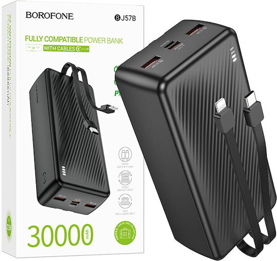 Borofone BJ57B Power Bank 30000mAh 22.5W Μαύρο