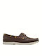 Men's Leather Boat Shoes Brown Relaxed Fit