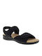 Women's Flat Sandals Anatomic with Strap in Black Color