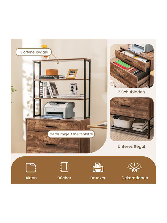 Office Storage Cabinet Industrial Style L75xW40xH156cm