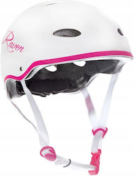 Каска Skate Raven F511 Бяла Роз S 54-56