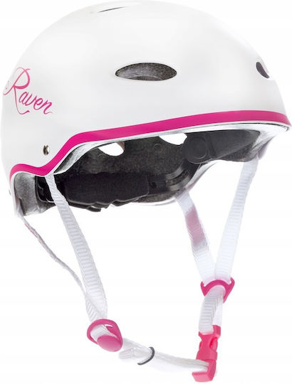 Cască De Protecție Skate Raven F511 Alb Roz S 54-56