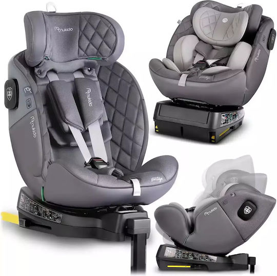 Nukido Prestige Детско Столче за Кола i-Размер с Isofix Сив 0-36 кг