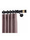 Metallic Curtain Pole KS19 Double with Rod Diameter 25mm Length 140cm Black Matte