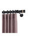 Metallic Curtain Pole Κs109 Double with Rail Φ25mm 160cm Matte Black/Gold