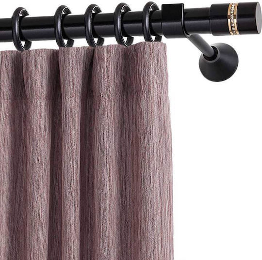 Metallic Curtain Pole Κs109 Double with Rail Φ25mm 160cm Matte Black/Gold