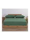 Nef-Nef Homeware Bettlaken für Einzelbett mit Gummiband 100x200+30cm. Jersey Grün