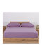 Nef-Nef Homeware Sheet King Size with Elastic 180x200+35cm. Jersey Amethyst