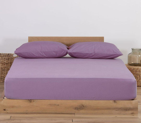 Nef-Nef Homeware Dublu 140x200+30cm cu Elastic Jersey Ametist