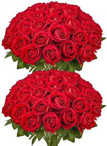 Vevor 60 Stück Rote Künstliche Rosen Blumenstrauß Weihnachtsdekoration Haus