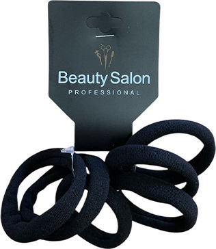 Beauty Salon Haargummis Schwarz Set 6 Stück