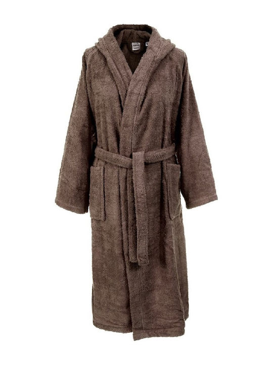 Dimcol 3010 Bathrobe with Hood Chocolate 420gr/m²