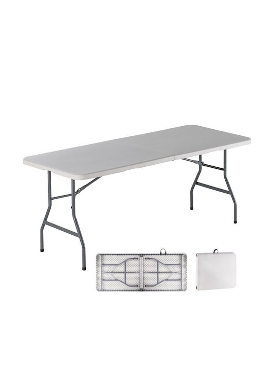 Tisch Zusammenklappbar White, Grey 180x70x74cm