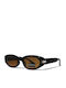 Riverio Women's Sunglasses with Black Plastic Frame and Black Lens