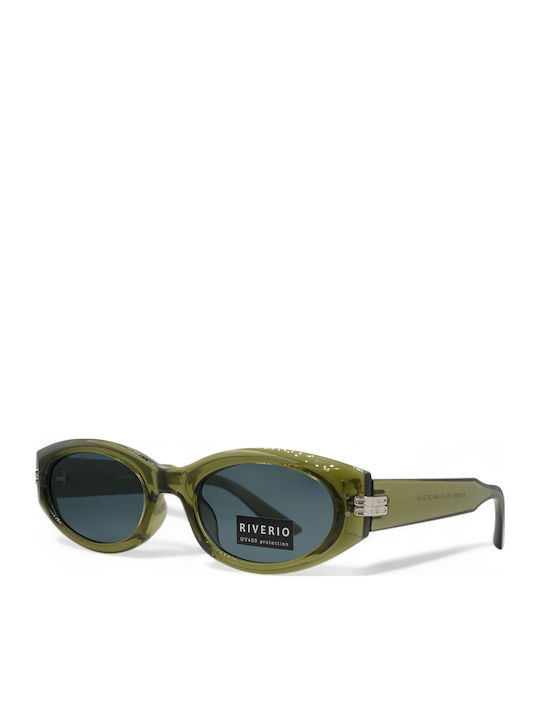 Riverio Damenträger Sonnenbrille mit Horn umrandetem Rahmen in Olivgrün