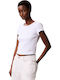 Дамска Блуза Памучна Къс Ръкав Brilliant White