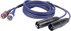 DAP-Audio 2 x XLR male - 2 x RCA male 3m FL263