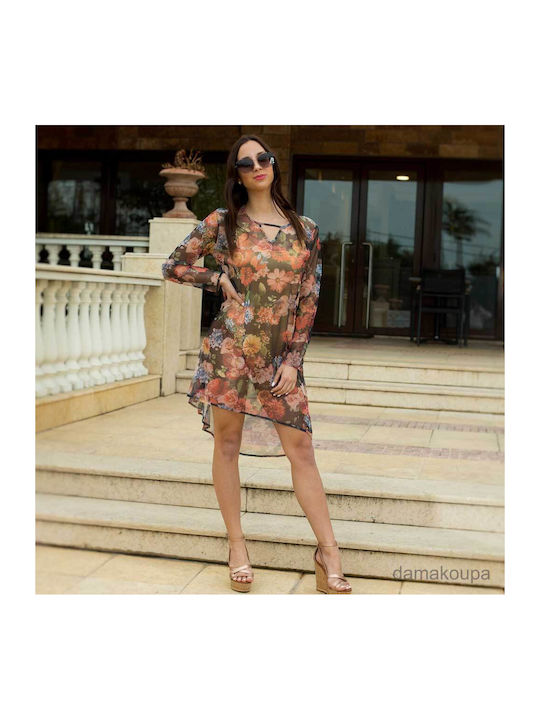 Dama Koupa Women's Maxi Caftan Beachwear Transparent, Floral