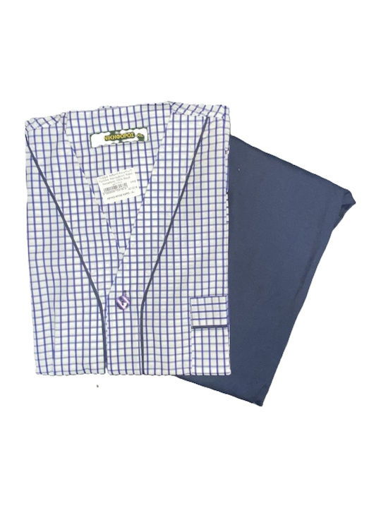 Nikiforos White Blue Checkered
