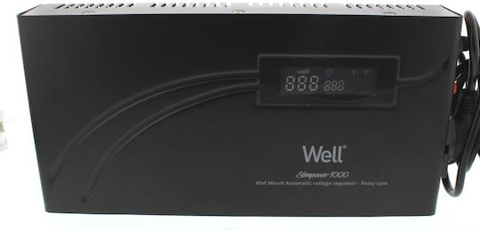 Spannungsregler 1000va/600w Relais Well Avr-rel-slimpower1000-wl
