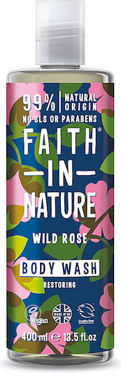 Faith in Nature Αφρόλουτρο σε Gel με Βρώμη & Άρωμα Τριαντάφυλλο 400ml