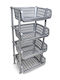 Viosarp Kitchen Rack Plastic 4 Tiers Gray 39.5x31.5x82.5cm