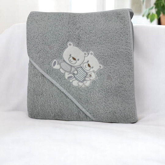 Blue Kids Baby Hooded Bath Towel 80x80cm