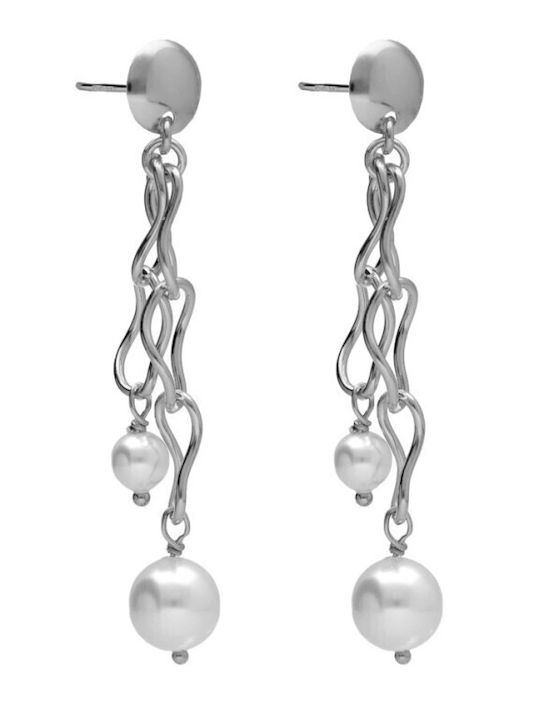 Victoria Cruz Earrings made of Silver with Pearls
