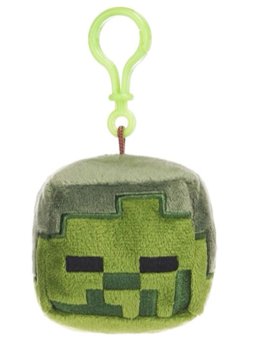 Keychain Cube Zombie Minecraft Green Plushy 6cm