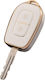 Car Key Cover Case made of for Dacia / Renault in White Color