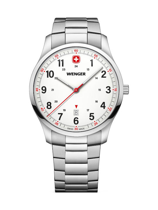 Wenger Men's Watch Battery with Silver Metal Br...