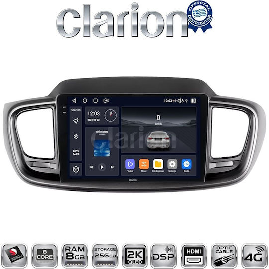 Clarion Ηχοσύστημα Αυτοκινήτου για Kia Sorento 2013 > 2020 (Bluetooth/USB/WiFi/GPS/Apple-Carplay/Android-Auto)
