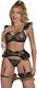 Subblime 957483 Spitzen-BH-Gürtel-Set Schwarz