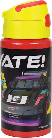 Hot Wheels Детска Бутилка За Вода Термос Hot Wheels Алуминий със Сламка 500ml