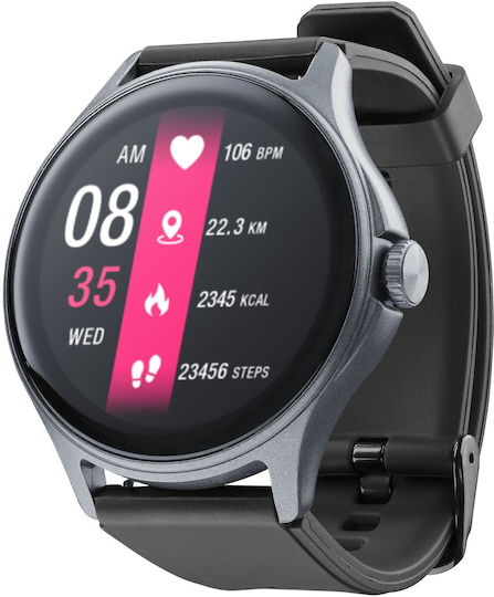 Cellular Line Ion Pro Round Смарт Часовник Черен