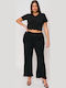 Women's Trousers with Rubber Band Ecru